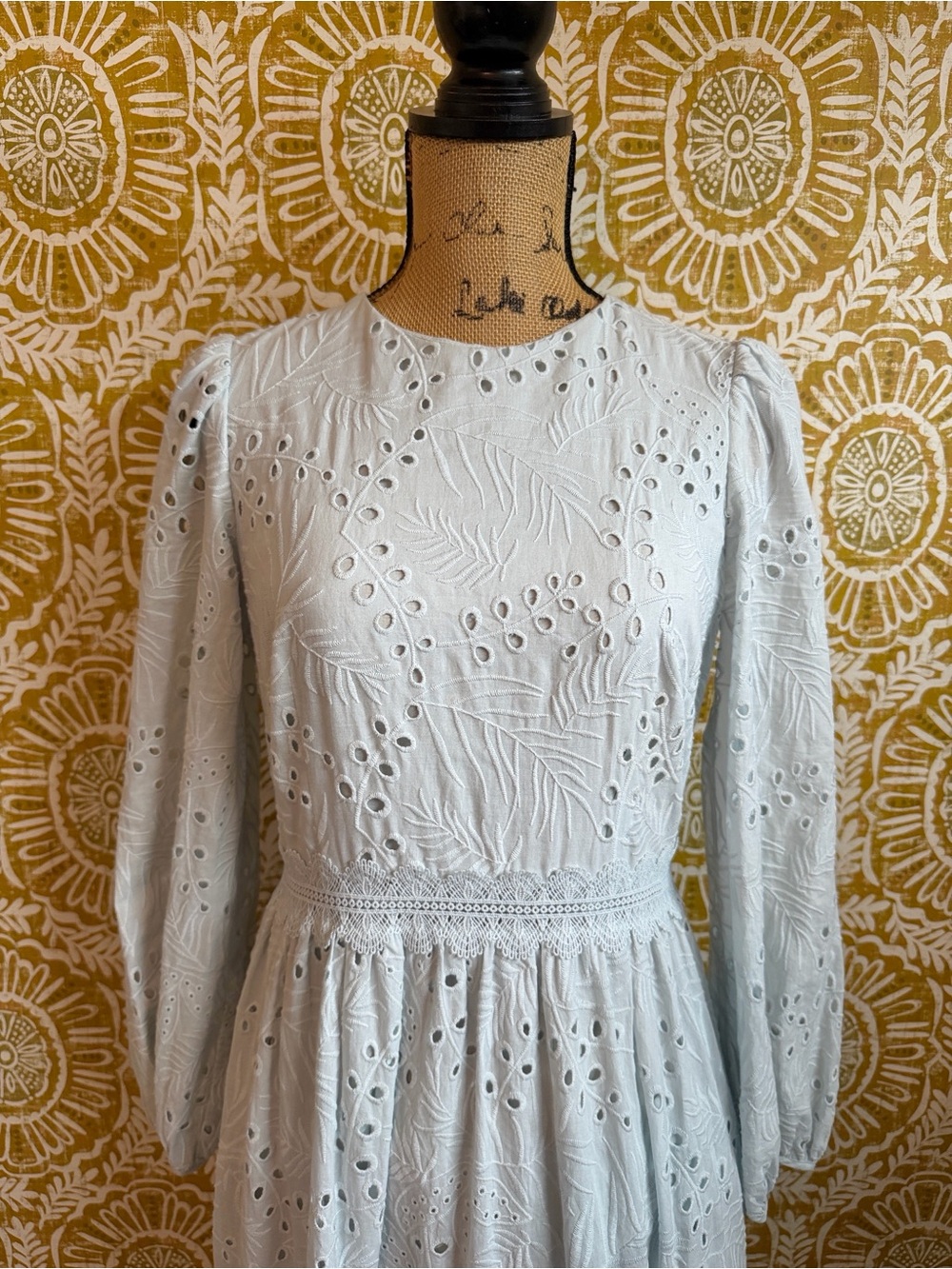 Antonio Melani x Born On Fifth The Primrose Eyelet Embroidered Maxi Dress Sz 4 - Picture 6 of 13